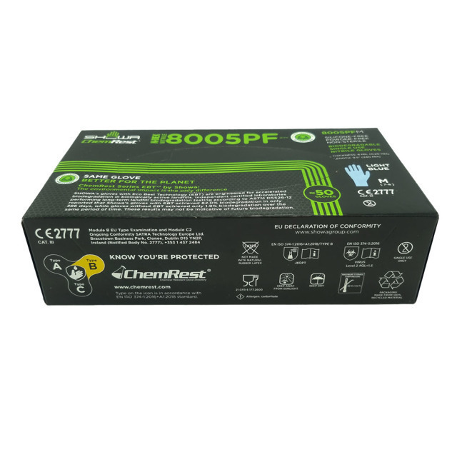 SHOWA 8005 GANT NITRILE BLEU XL BTE50